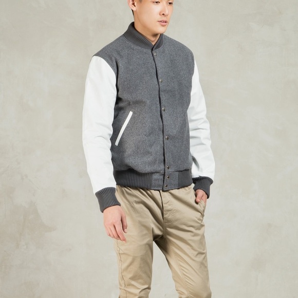 MKI MIYUKI ZOKU GREY/WHITE CLASSIC VARSITY JACKET - Picture 2 of 16